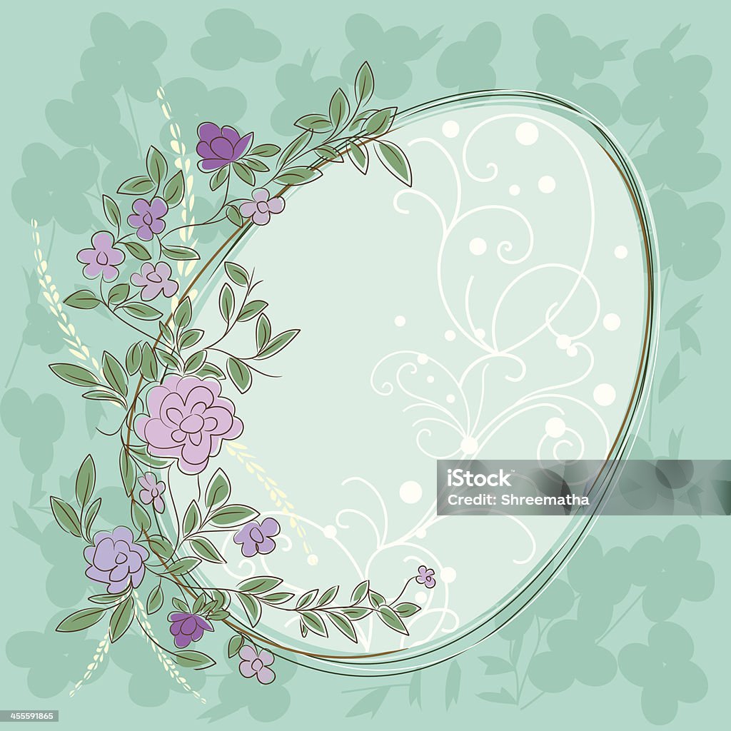 Piękny kwiatowy Rama Wielkanoc - Grafika wektorowa royalty-free (Pisanka)