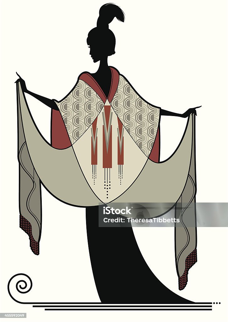 Art Deco Beauty A vintage style woman in an art deco patterned gown. Click below for more fashion and sexy girl images. Art Deco stock vector