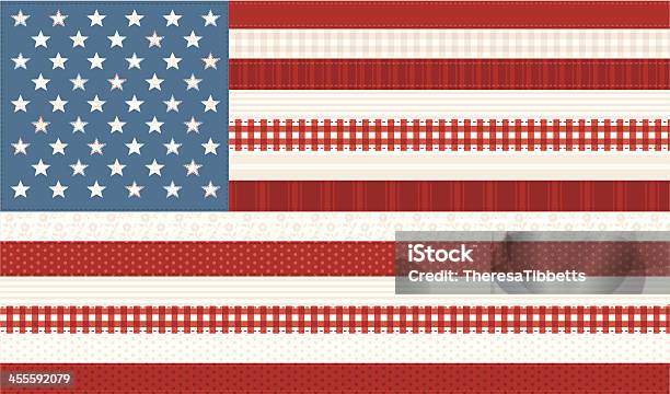 Remendos Estrelas E Riscas - Arte vetorial de stock e mais imagens de Bandeira dos Estados Unidos da América - Bandeira dos Estados Unidos da América, Trabalho à Base de Remendos, Arte e Artesanato - Arte visual