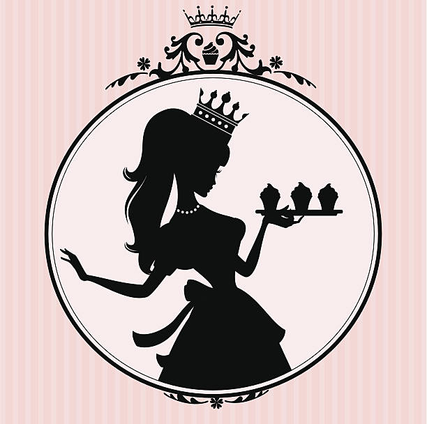 princess cupcake ramki - women crown tiara princess stock illustrations