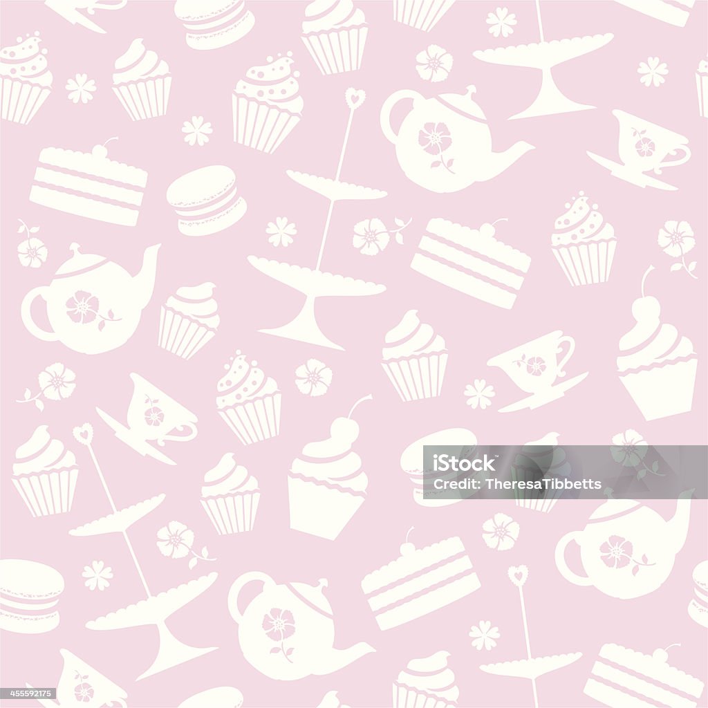 Cupcake bezszwowe wzór - Grafika wektorowa royalty-free (Wzór - Opis)