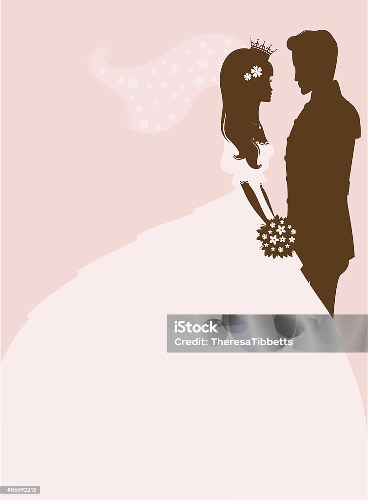 Princess Bride and Groom A cute princess bride and groom. In Silhouette stock vector