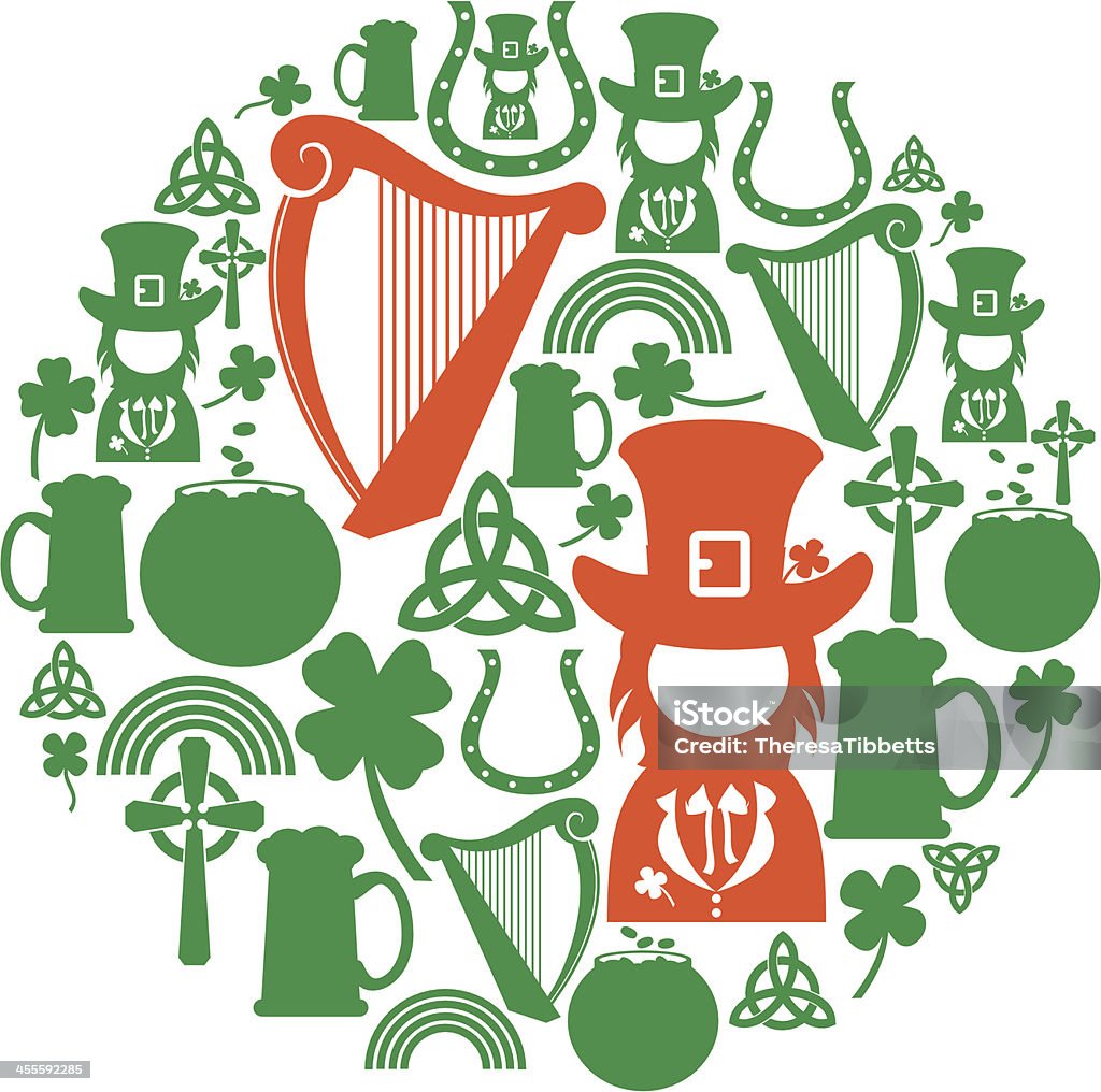 Ensemble d'icônes d'Irlande - clipart vectoriel de Harpe libre de droits