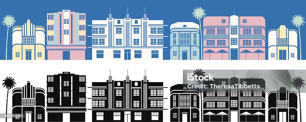 Edificios de Miami - arte vectorial de Miami libre de derechos