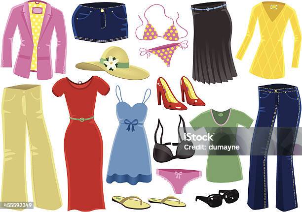 Various Female Clothing Items Stock Illustration - Download Image