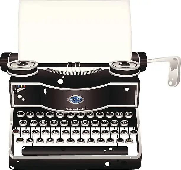 Vector illustration of Old fashioned antique typewriter