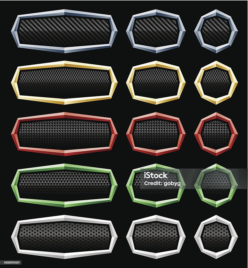 Angular Frame Textured Buttons Stock Illustration - Download Image Now ...