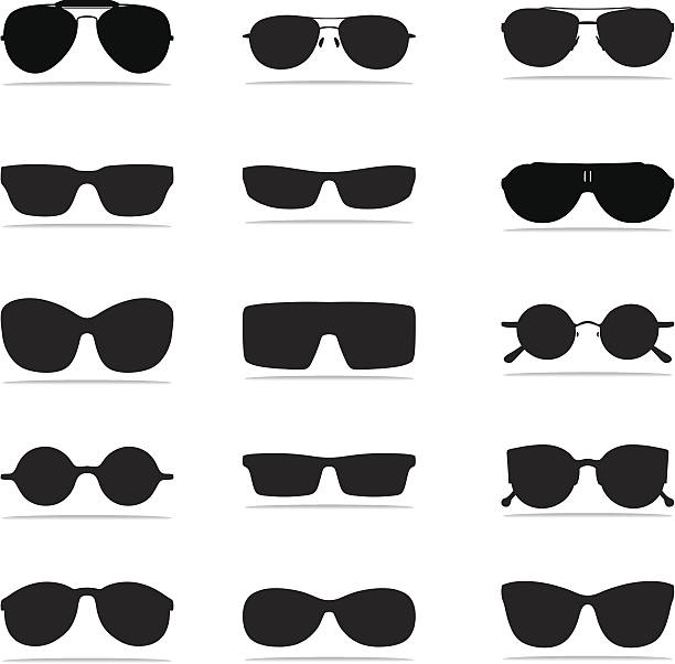 ikona sylwetki okulary przeciwsłoneczne - sunglass stock illustrations