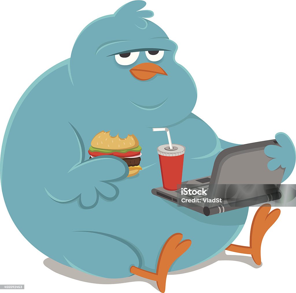 Fat Obèse bluebird - clipart vectoriel de Alimentation lourde libre de droits
