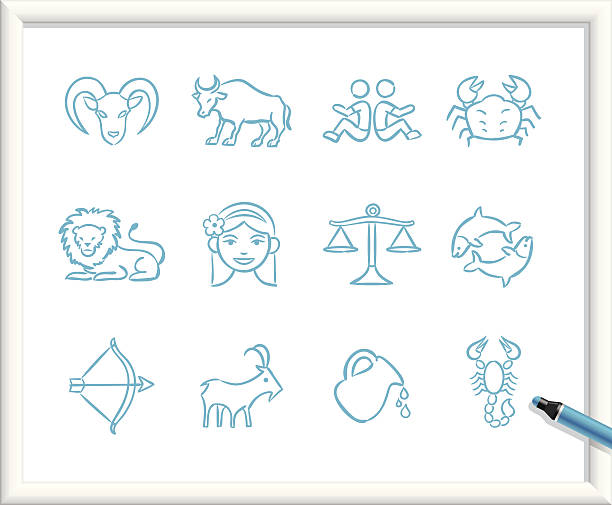 Sketch Icons - Zodiac Signs Illustration of Chinese Zodiac Signs icons. scorpions drawings stock illustrations