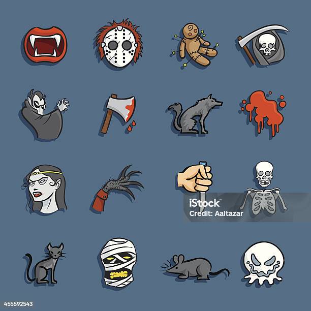 Cartoon Icons Horror Stock Illustration - Download Image Now - Halloween, Rat, Vampire
