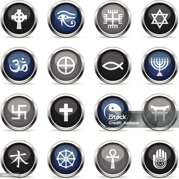 Supergloss Iconsreligiöse Symbole Stock Vektor Art und mehr Bilder von Baptismus - Baptismus, Brahmane, Buddhismus