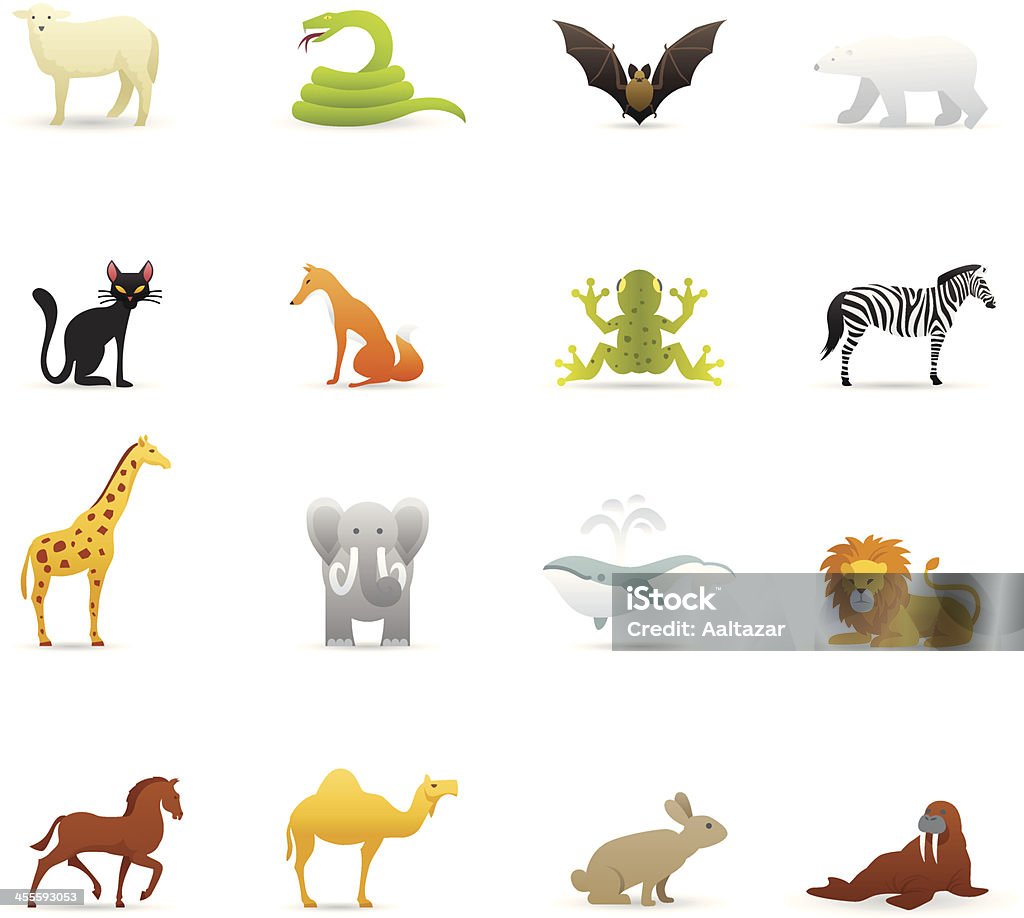 Color Icons - Animals Animals color icons. Icon Symbol stock vector