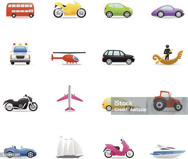 Color Icons Transportation Stock Illustration - Download Image Now - Car, Three Dimensional, Icon Symbol
