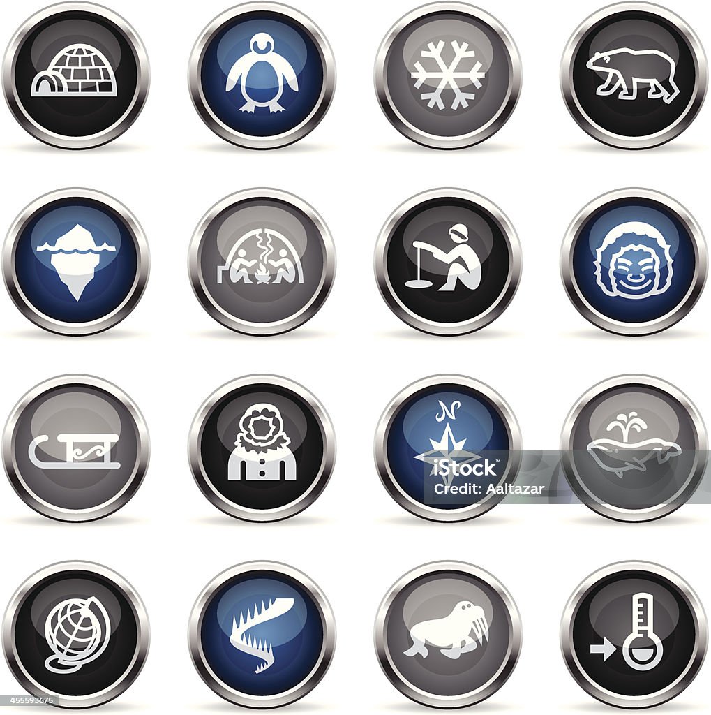 Supergloss Icons - Arctic Illustration of different Arctic related icons. Cartoon stock vector