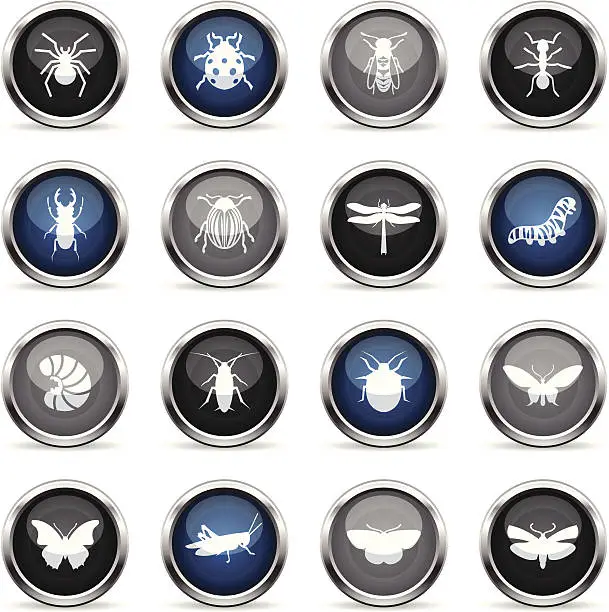 Vector illustration of Supergloss Icons - Insects