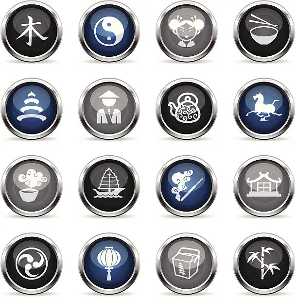Vector illustration of Supergloss Icons - China
