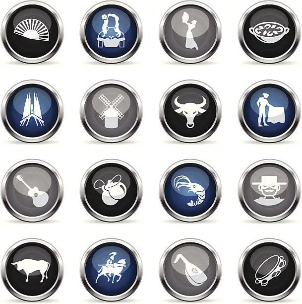 Vector illustration of Supergloss Icons - Spain