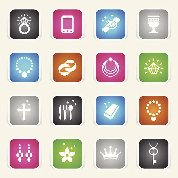 Vector illustration of Multicolor Icons - Jewellery