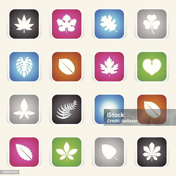 Multicolor Icons Leaves Stock Illustration - Download Image Now - Leaf, Stinging Nettle, Black Color