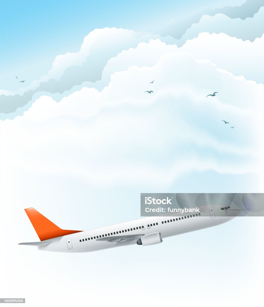 Samolot w niebo - Grafika wektorowa royalty-free (Biznes)