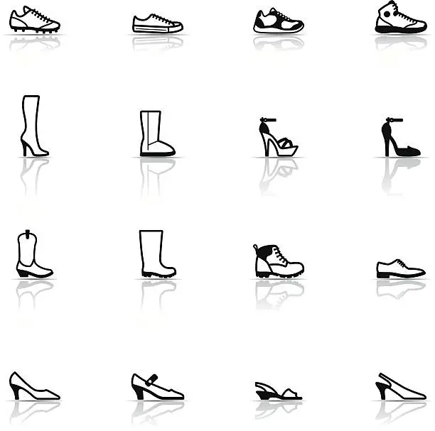 Vector illustration of Icon Set, Shoes