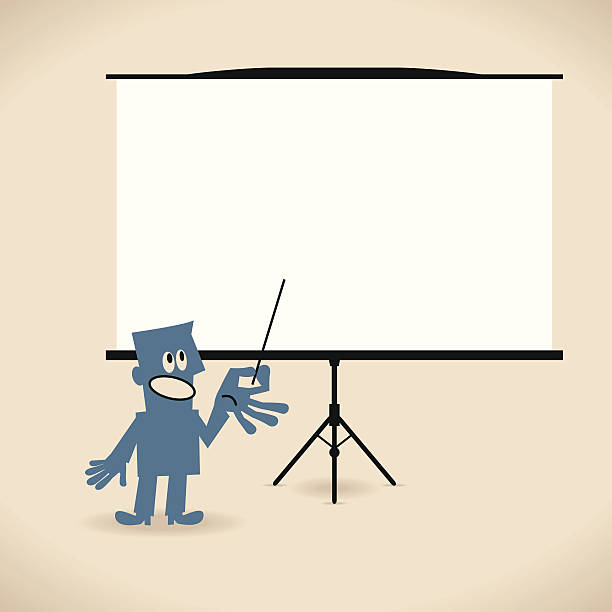 präsentation - businessman interactive whiteboard education imagination stock-grafiken, -clipart, -cartoons und -symbole