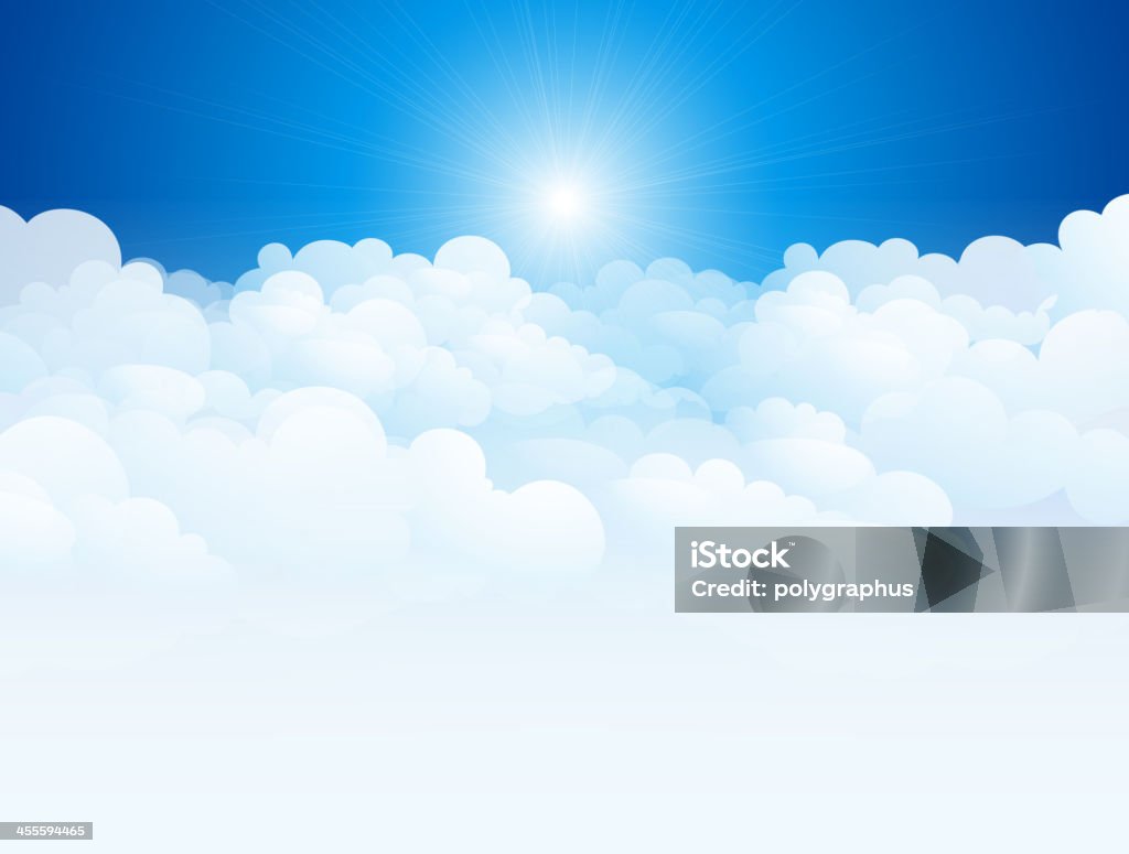 Векторная иллюстрация облака в синем небе - Векторная графика Облако роялти-фри