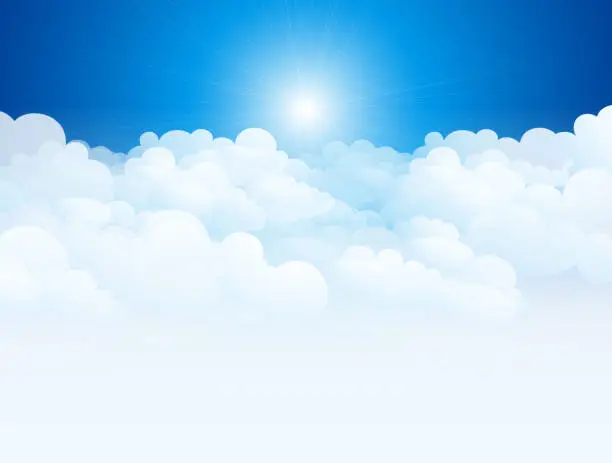 Vector illustration of Vector illustration of clouds in blue sky