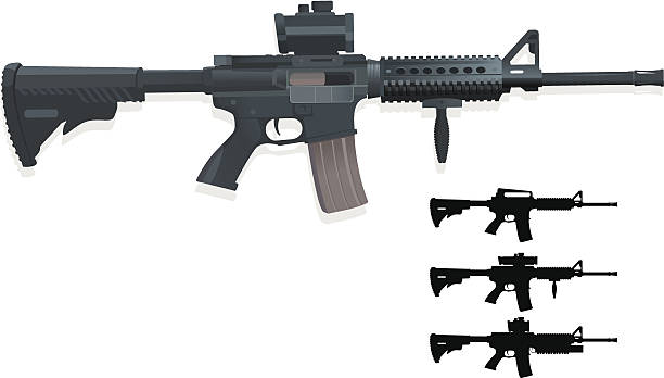 m4a1 - airsoft gun stock-grafiken, -clipart, -cartoons und -symbole