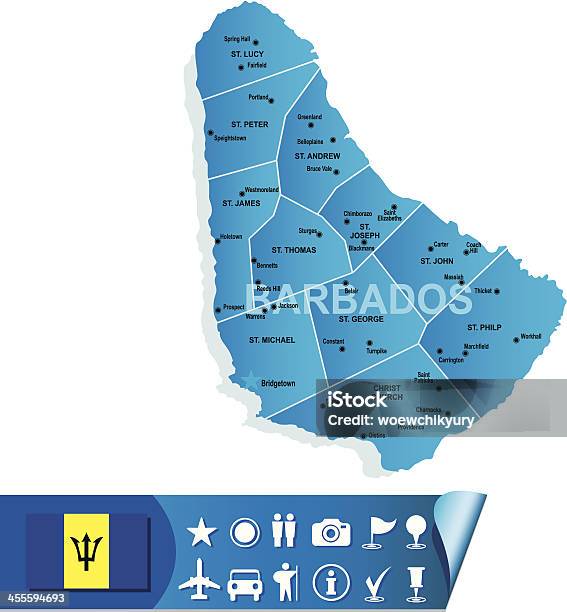 Барбадос Карта — стоковая векторная графика и другие изображения на тему Барбадос - Барбадос, Бизнес, Векторная графика