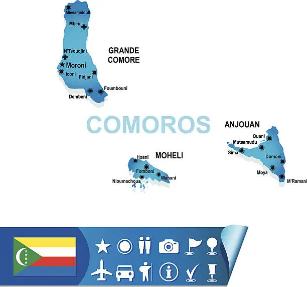 Vector illustration of Comoros vector map