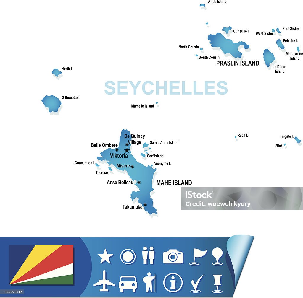 Сейшелы Векторная карта - Векторная графика Сейшелы роялти-фри