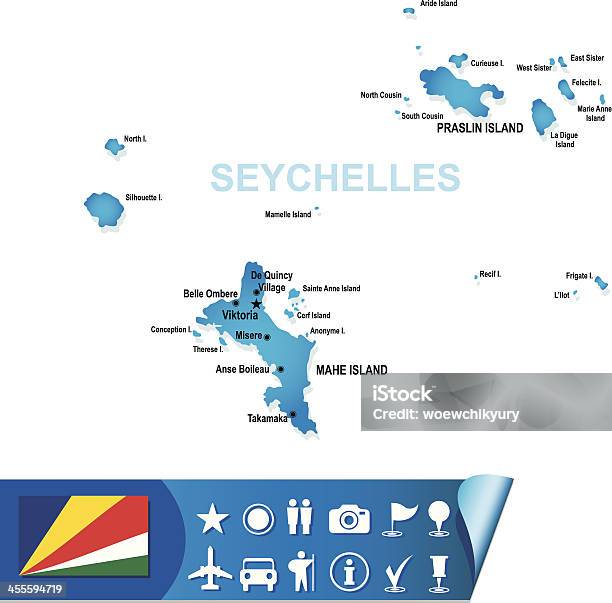 Сейшелы Векторная Карта — стоковая векторная графика и другие изображения на тему Сейшелы - Сейшелы, Карта, Африка