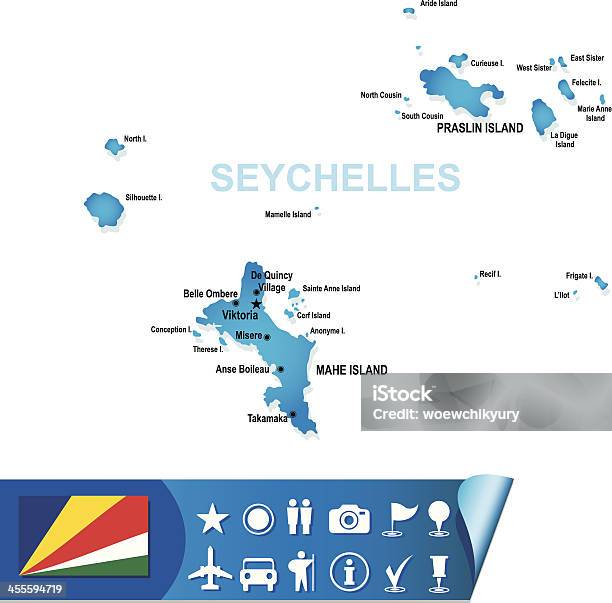 Seychelles Vector Map Stock Illustration - Download Image Now - Seychelles, Map, Africa