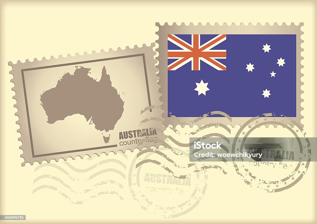 Почтовая марка Австралии - Векторная графика Австралия - Австралазия роялти-фри