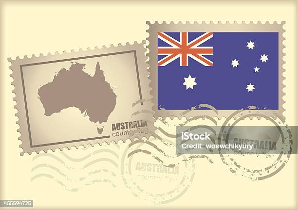 Почтовая Марка Австралии — стоковая векторная графика и другие изображения на тему Австралия - Австралазия - Австралия - Австралазия, Почтовая открытка, Карта