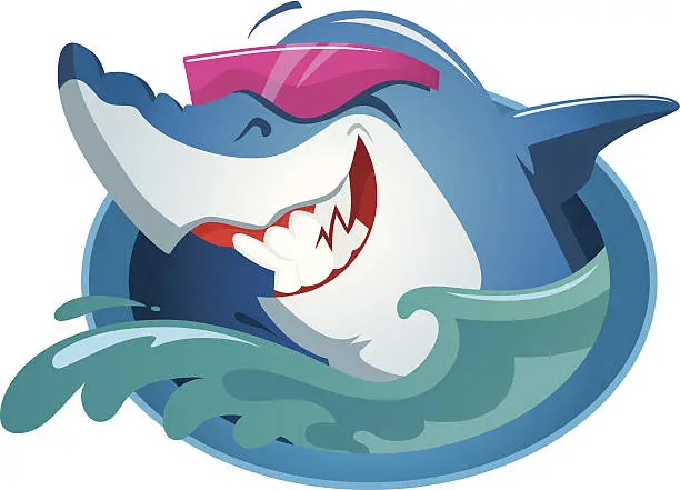 Vector illustration of mascot shark vector