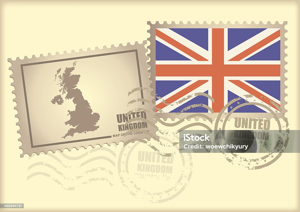 Znaczek pocztowy Wielka Brytania - Grafika wektorowa royalty-free (Kartka pocztowa)
