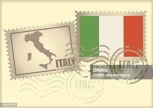 Почтовая Марка Италии — стоковая векторная графика и другие изображения на тему Векторная графика - Векторная графика, Графический элемент, Грязный