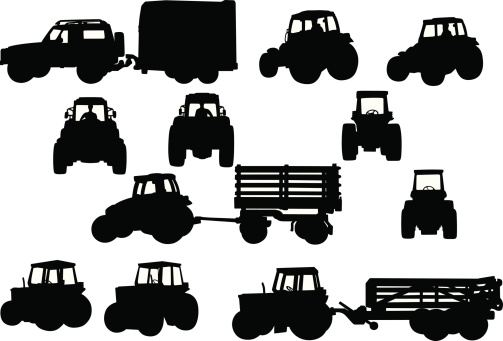 Vector agricultural vehicles shapes.