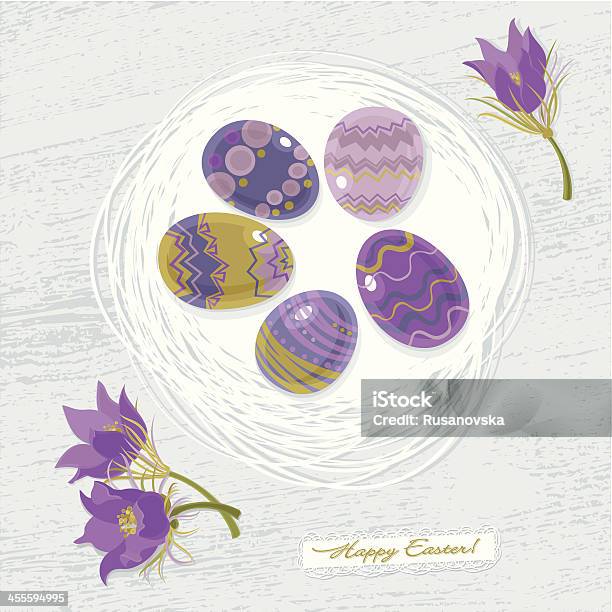 Joyeuses Pâques Vecteurs libres de droits et plus d'images vectorielles de Arbre en fleurs - Arbre en fleurs, Capitule, Carte de voeux et d'anniversaire