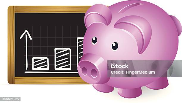 Salvadanaio A Porcellino Con Chalkboard - Immagini vettoriali stock e altre immagini di Affari - Affari, Ardesia, Aspirazione