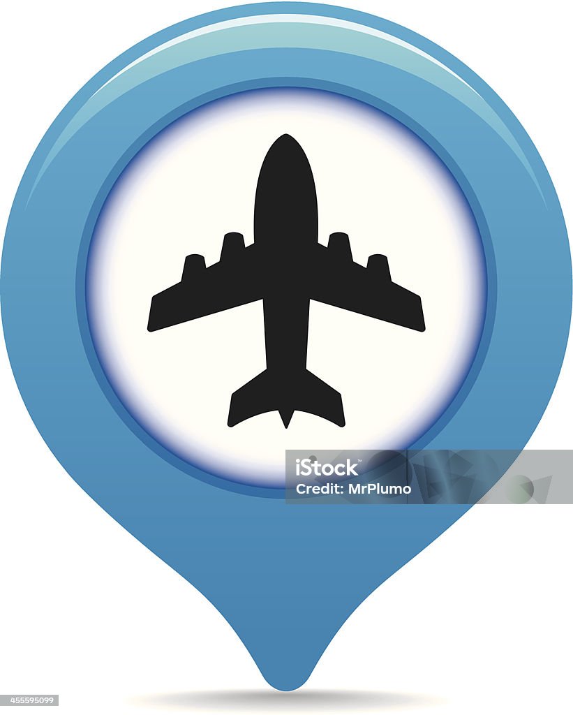 Port Lotniczy wskaźnik mapy - Grafika wektorowa royalty-free (Samolot)