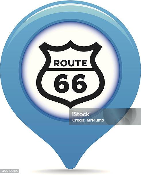 Ilustración de Route 66 Mapa Puntero y más Vectores Libres de Derechos de Route 66 - Route 66, Señal de circulación, Vector