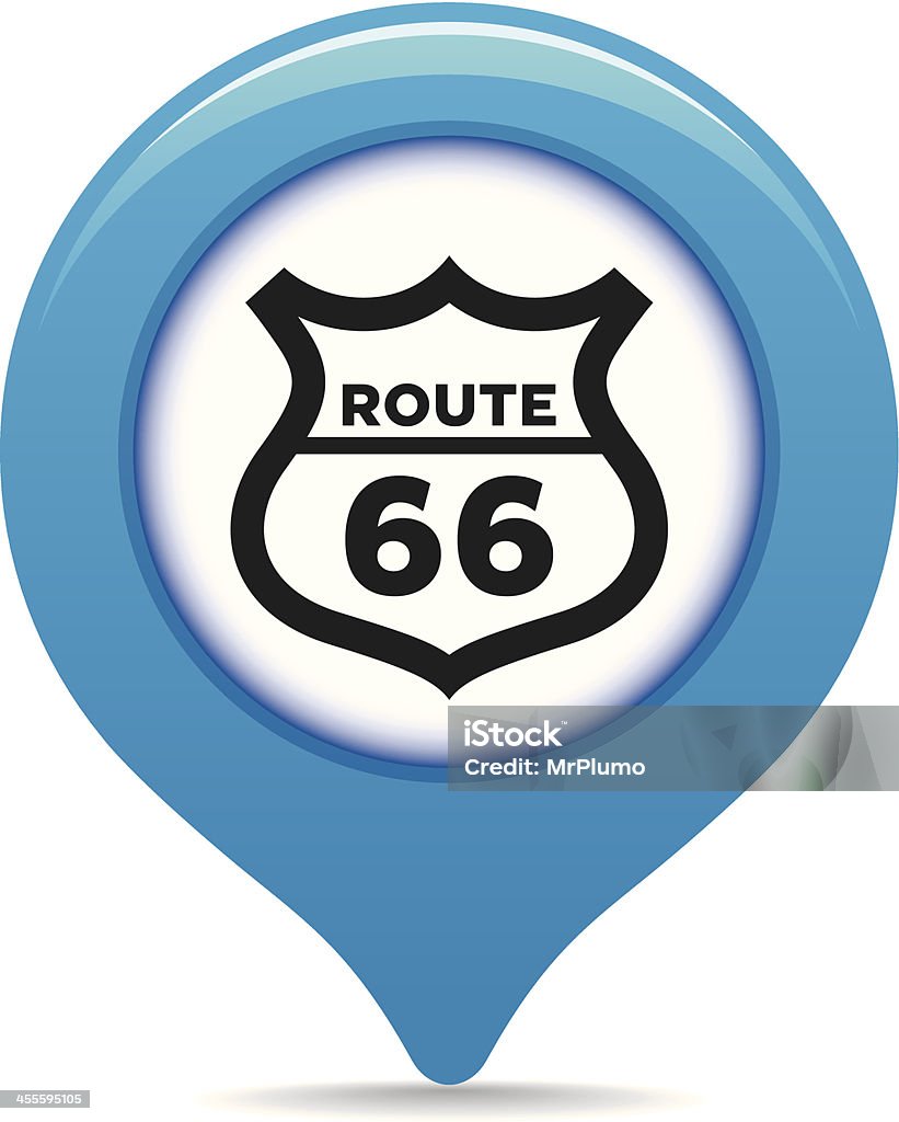 Route 66 マップポインター - ベクター画像のロイヤリティフリーベクトルアート