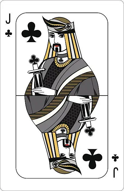 Vector illustration of Jack of clubs.