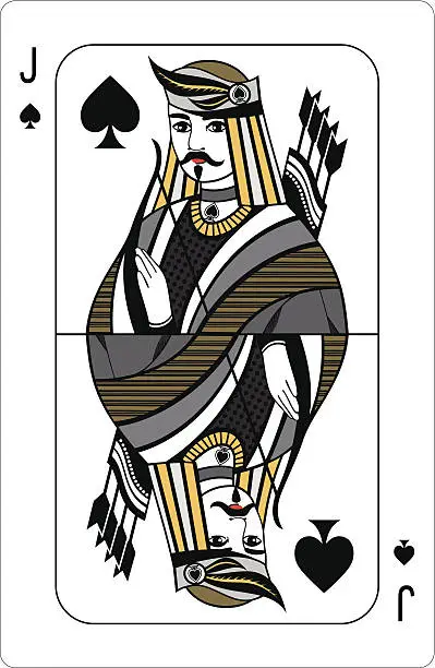 Vector illustration of Jack of spades.