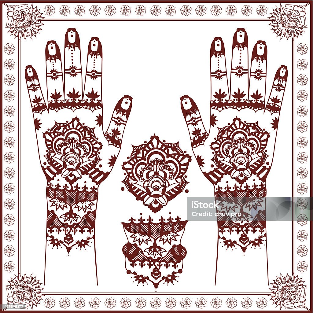 Mehndi. - Vetor de Arte, Cultura e Espetáculo royalty-free