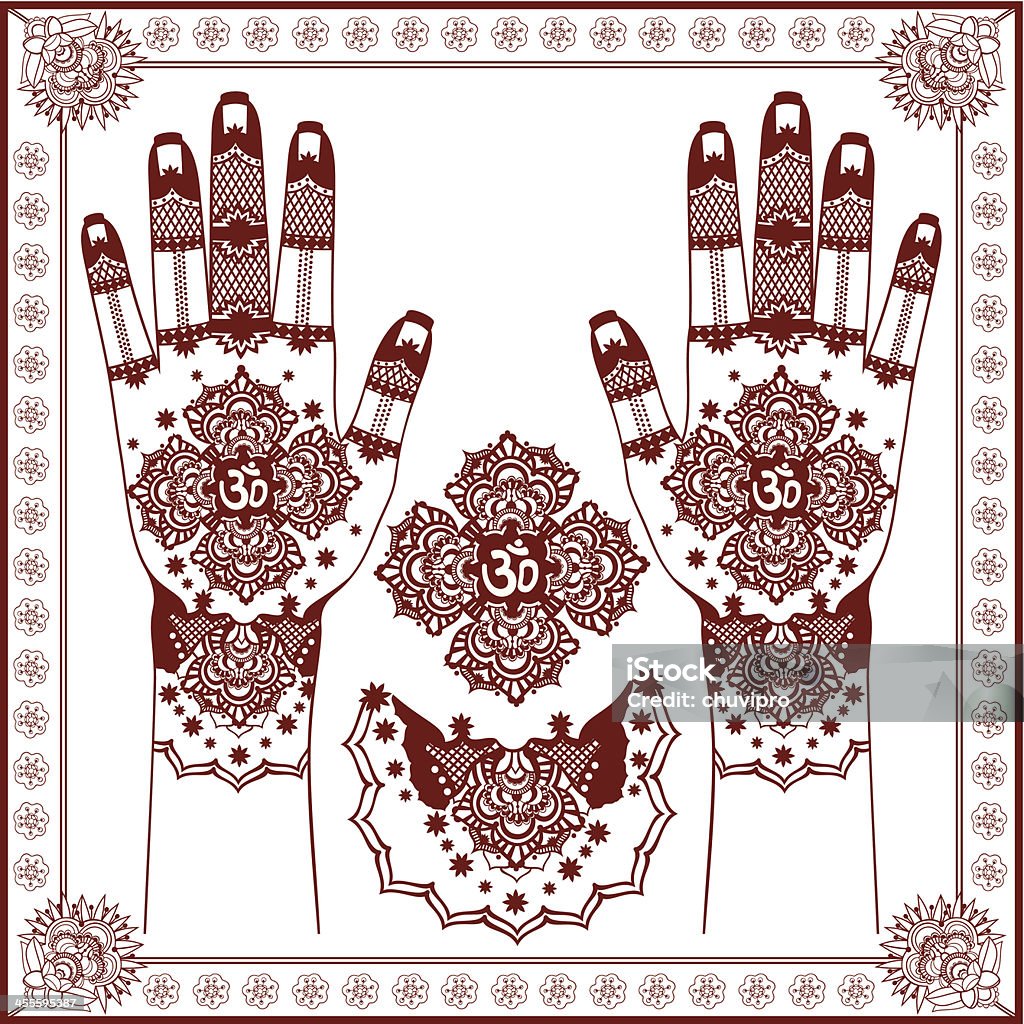 Mehndi. - Векторная графика Буддизм роялти-фри